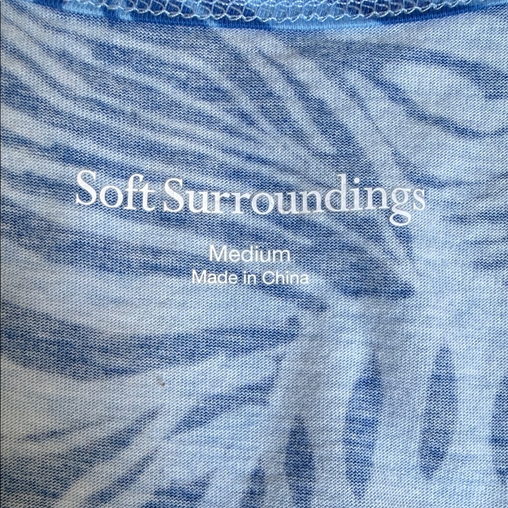 Soft Surroundings Ocean Blue Patterned Sleeveless… - image 5